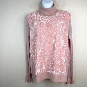 Juicy Couture Womens Crushed Velvet Glitter Tunic Sweater Size L Holiday Party